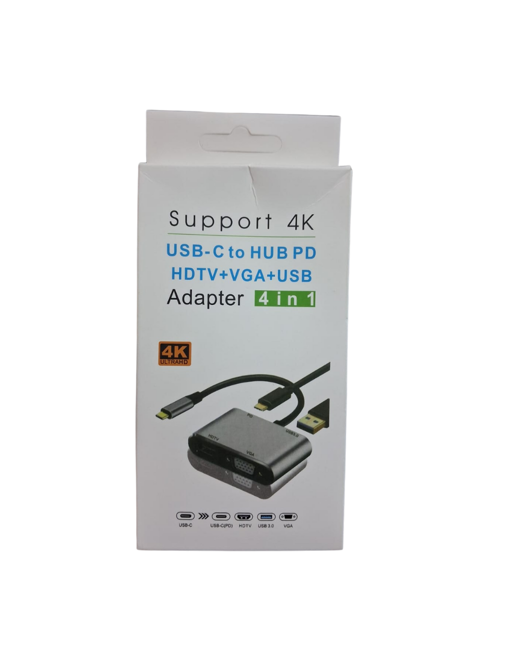 Type C 4 in 1 Type‑C 4‑in‑1 Adapter (supporting 4K, PD, HDTV, VGA, and USB)