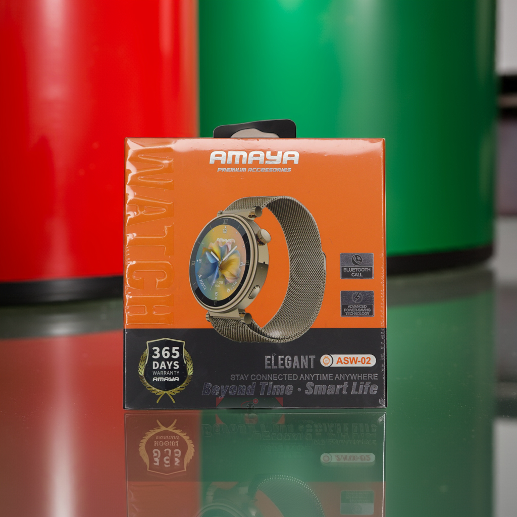 Amaya Elegant ASW-02 Smartwatch Price in Kenya | Bluetooth Call & Health Tracker - Suncom
