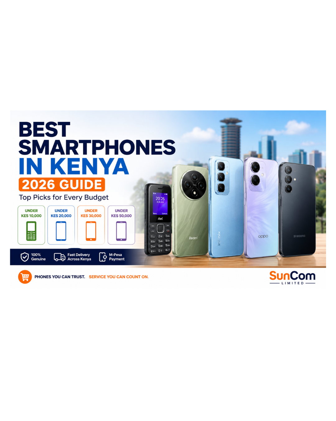 Best Smartphones Under KES 10,000, 20,000, 30,000 and 50,000 in Kenya (2026 Guide)