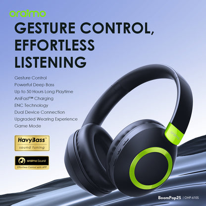 Oraimo BoomPop Headphones Price in Kenya | HavyBass, 60H Playtime, Over-Ear Comfort - Suncom