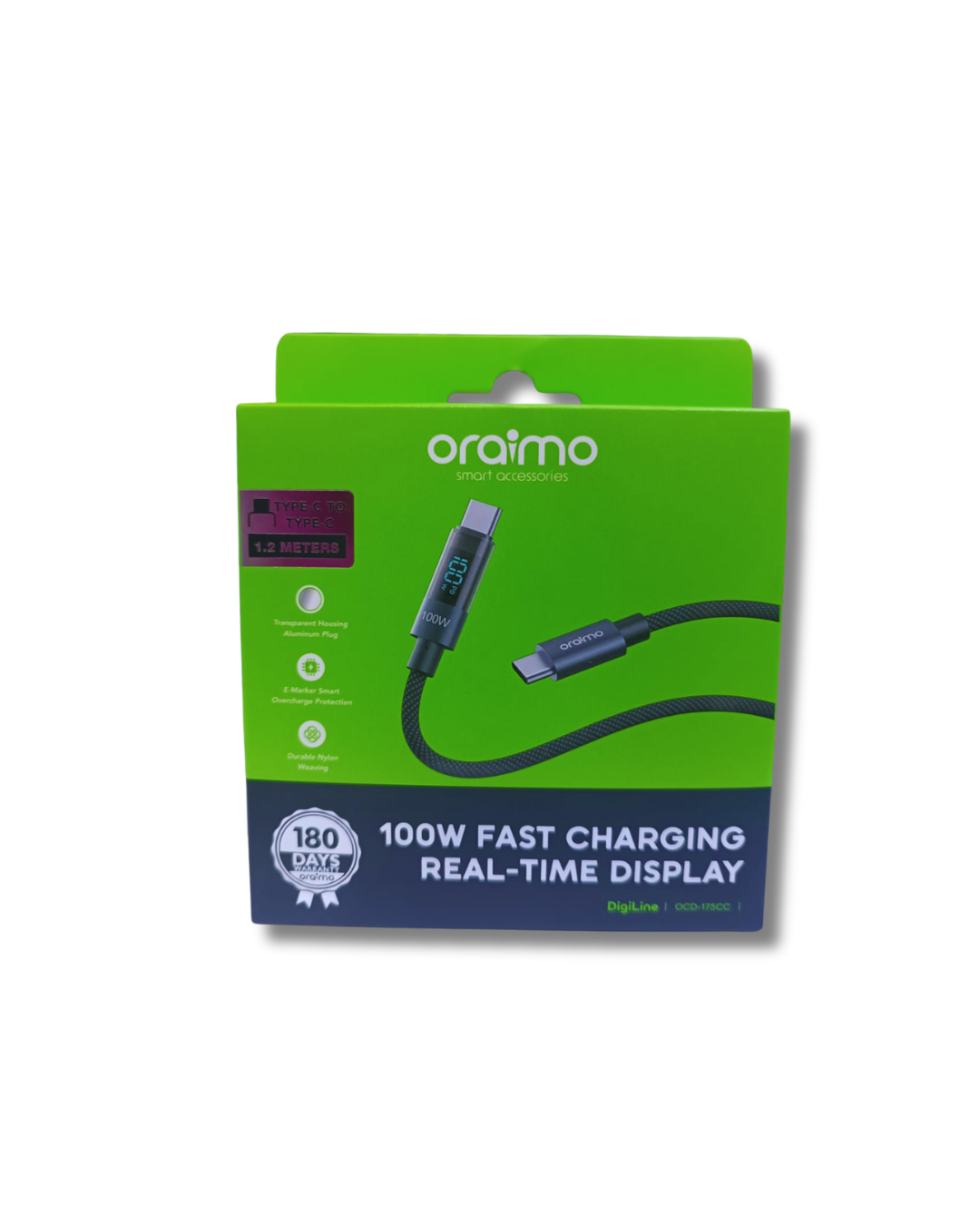 Oraimo DigiLine 100W Type-C to Type-C Fast Charging Cable OCD-175CC