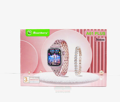 SmartBarry A61 Plus Smart Watch Price in Kenya | Bluetooth Call & Health Monitor - Suncom