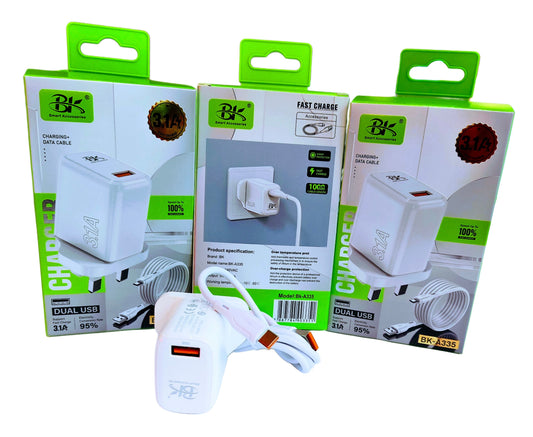 BK 3.1A Micro Charger - BK-A335