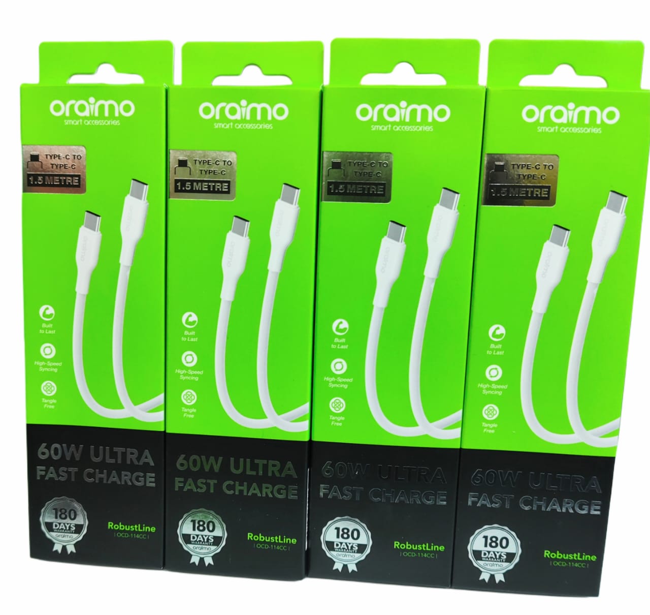Oraimo Type C to C Cable Price in Kenya | 60W Fast Charge & Data Sync - Suncom