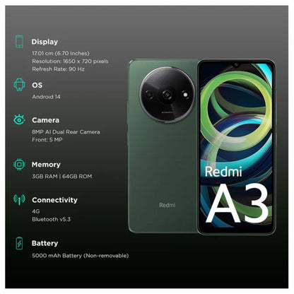 Redmi A3 Price in Kenya | Stylish Glass Design, 90Hz Display, 5000mAh - Suncom