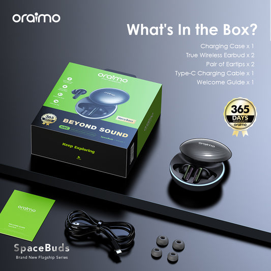 Oraimo SpaceBuds Hybrid ANC Earbuds Price in Kenya | HavyBass & Spatial Audio - Suncom
